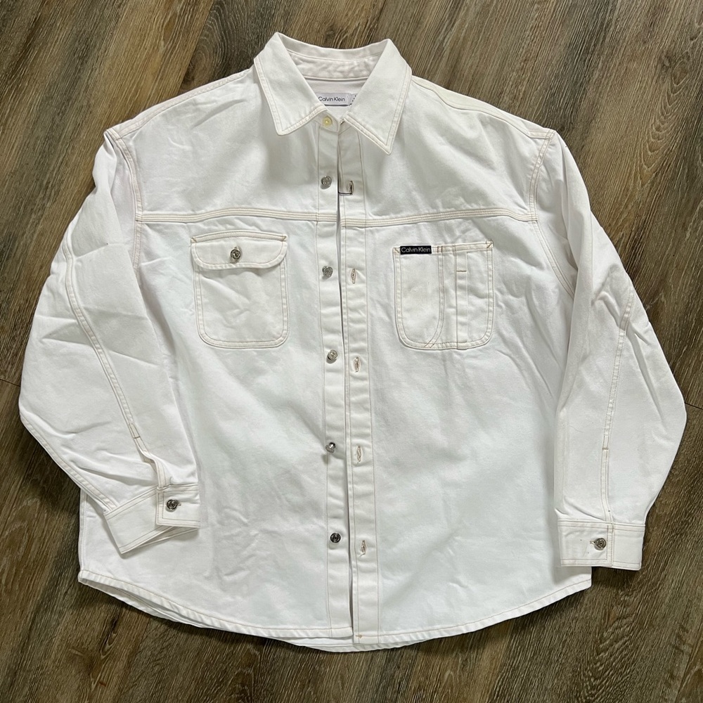 Calvin Klien White Denim Jacket